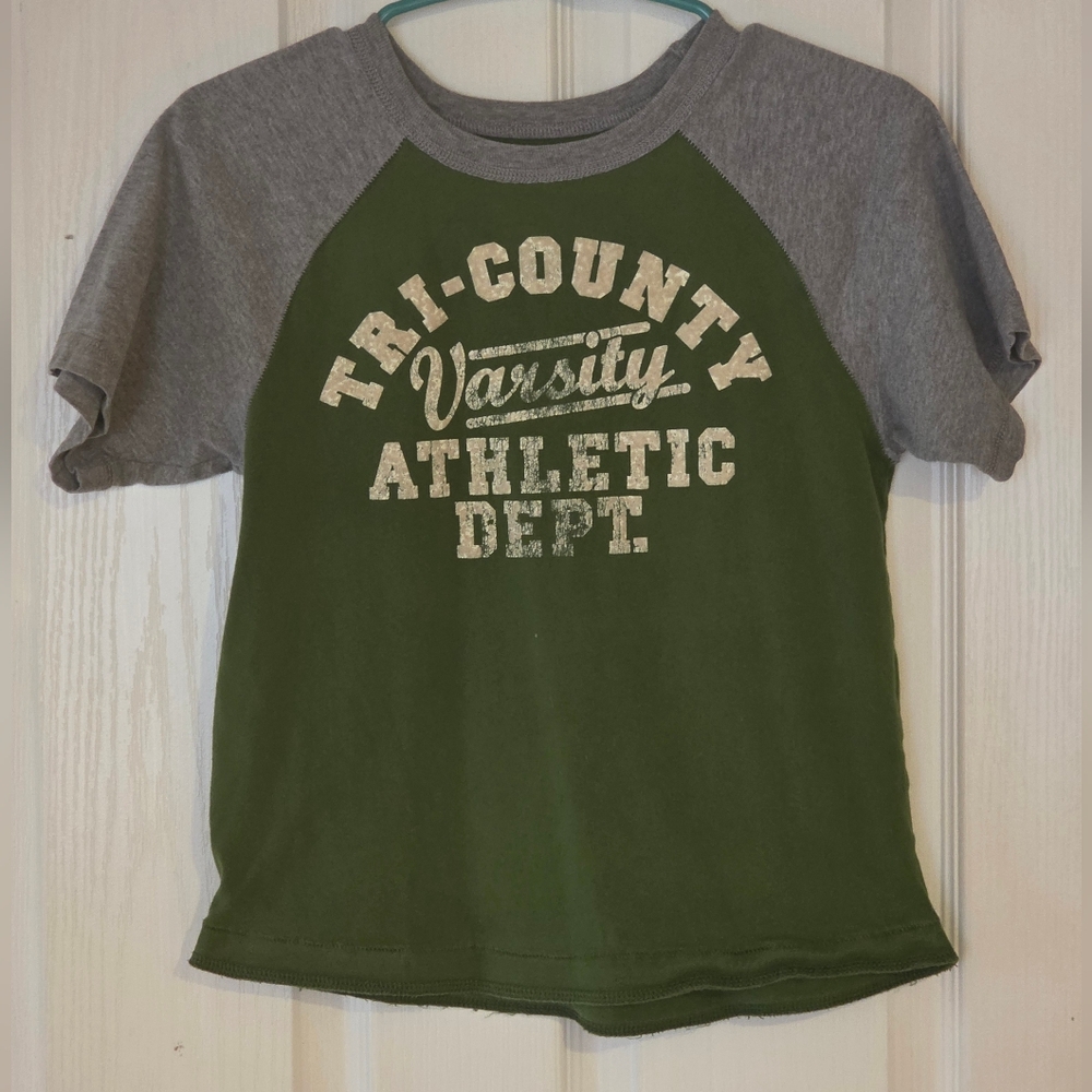 Kids Green and Gray Athletic Tee